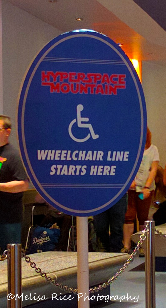 Handicapped wheelchair entrance to Space Mountain. Disneyland handicapped system. www.lifeinmouseyears.com #lifeinmouseyears #disneyland #disneylandhandicappedsystem #spacemountain