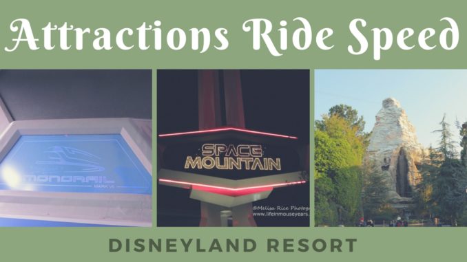 Attractions Ride Speed Disneyland Resort