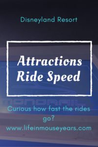 Attractions Ride Speed at Disneyland Resort