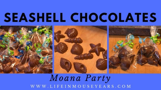 Seashell Chocolates for Moana Party