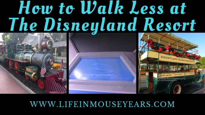 How to Walk Less at the Disneyland Resort. www.lifeinmouseyears.com #disneyland #disneyparks #walklessatdisney #california #disneylandresort #lifeinmouseyears