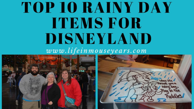 Top 10 Rainy Day Items for Disneyland www.lifeinmouseyears.com #lifeinmouseyears #disneyland #rainydaydisney #california #rainyday #disneyparks #disneylandresort