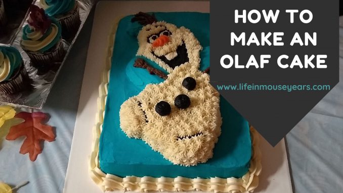 How to Make an Olaf Cake www.lifeinmouseyears.com #lifeinmouseyears #frozen2party #olaf #olafcake